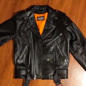 NEW black Wilson's leather moto jacket for men